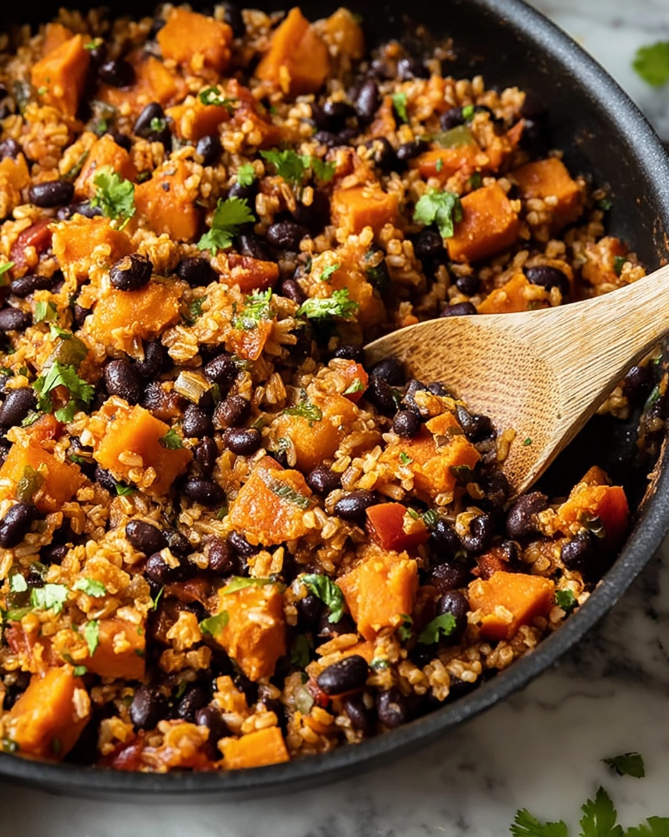 Southwest Sweet Potato, Black Bean, and Rice Skillet Recipe - Recipe Image