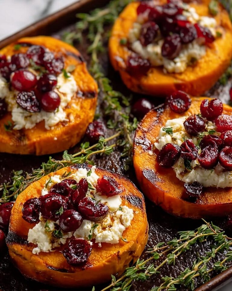 Sweet Potato Rounds with Goat Cheese & Cranberries Recipe