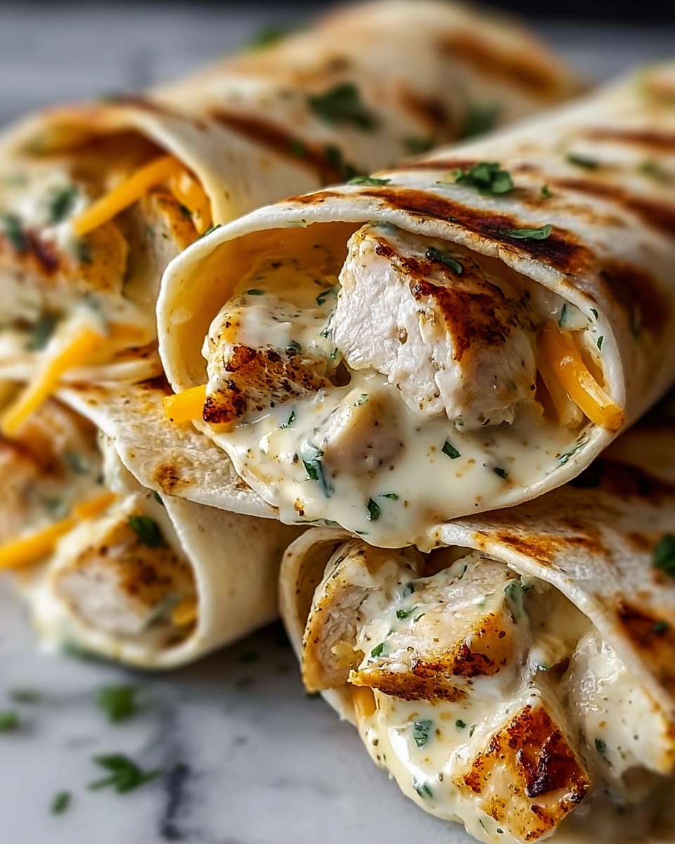 Cheesy Garlic Chicken Wraps Recipe - Recipe Image