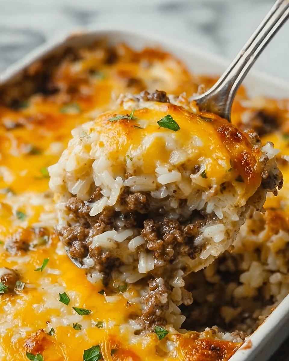 Cheesy Ground Beef and Rice Casserole Recipe - Recipe Image
