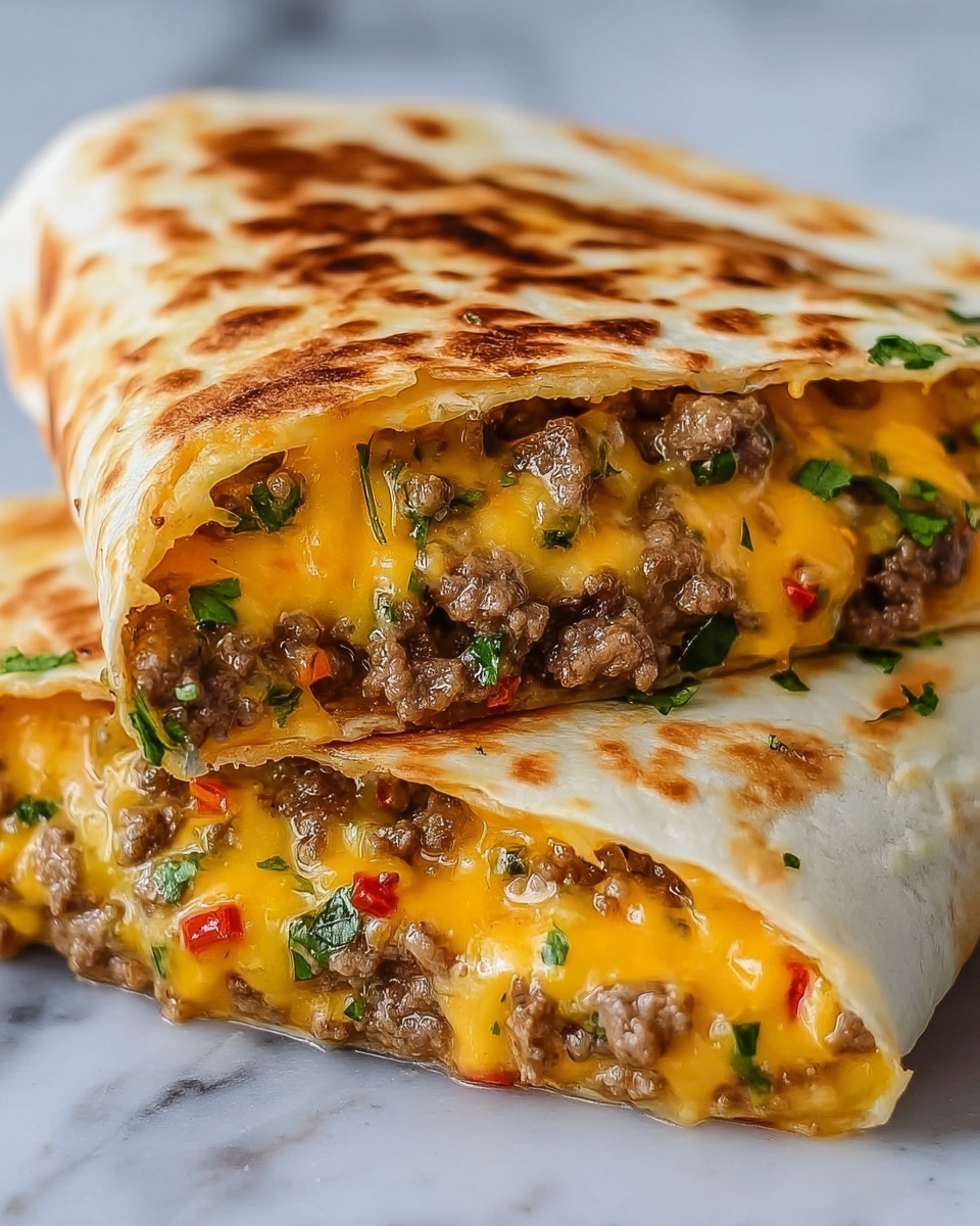 Crunchy Cheeseburger Wrap Recipe - Recipe Image
