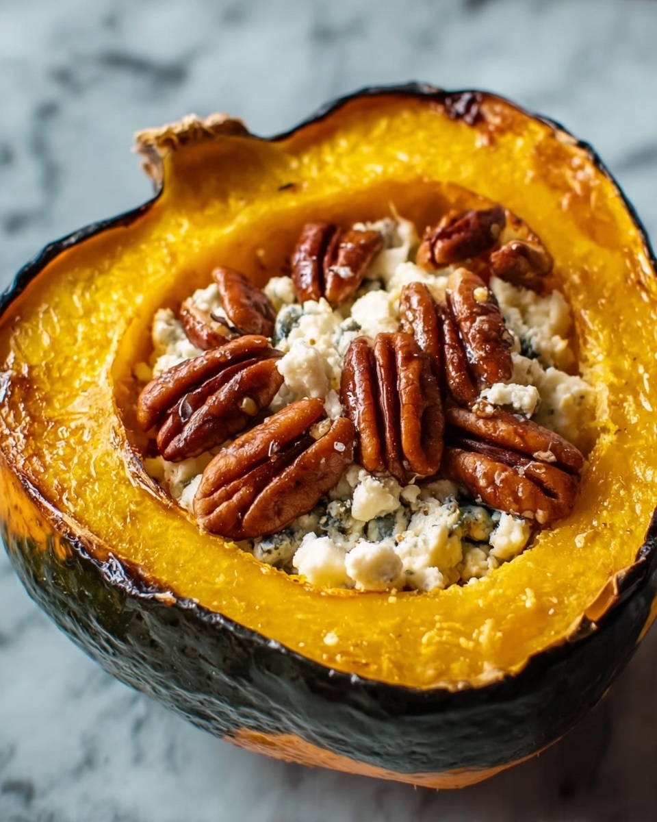Maple Blue Cheese Pecan Roasted Acorn Squash Recipe - Recipe Image