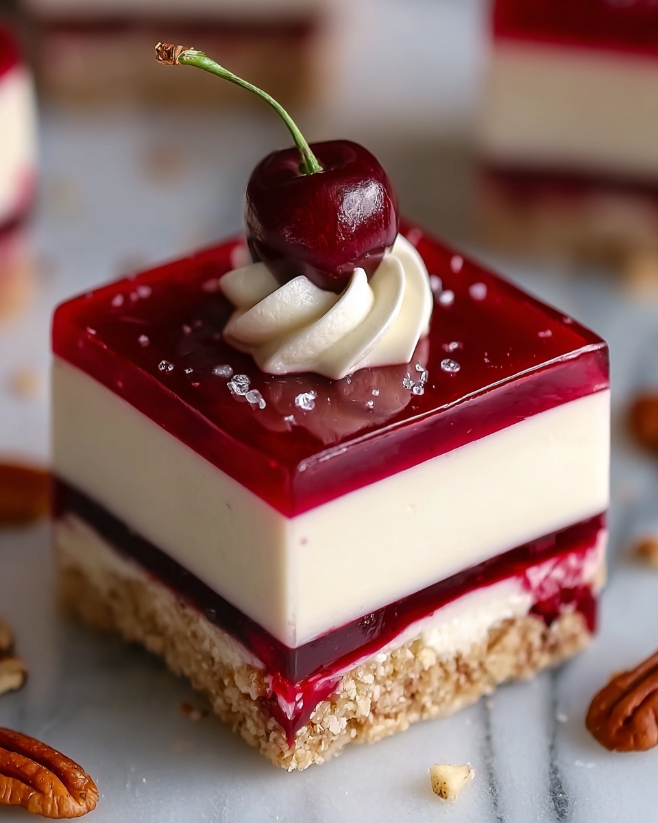 No-Bake Cherry Cheesecake Bars Recipe - Recipe Image