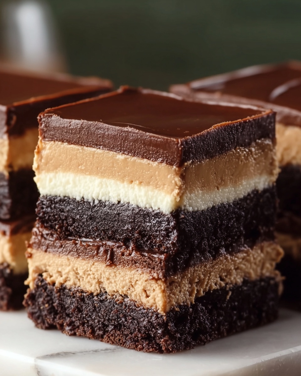 Fudgy Layered Irish Mocha Brownies Recipe - Recipe Image