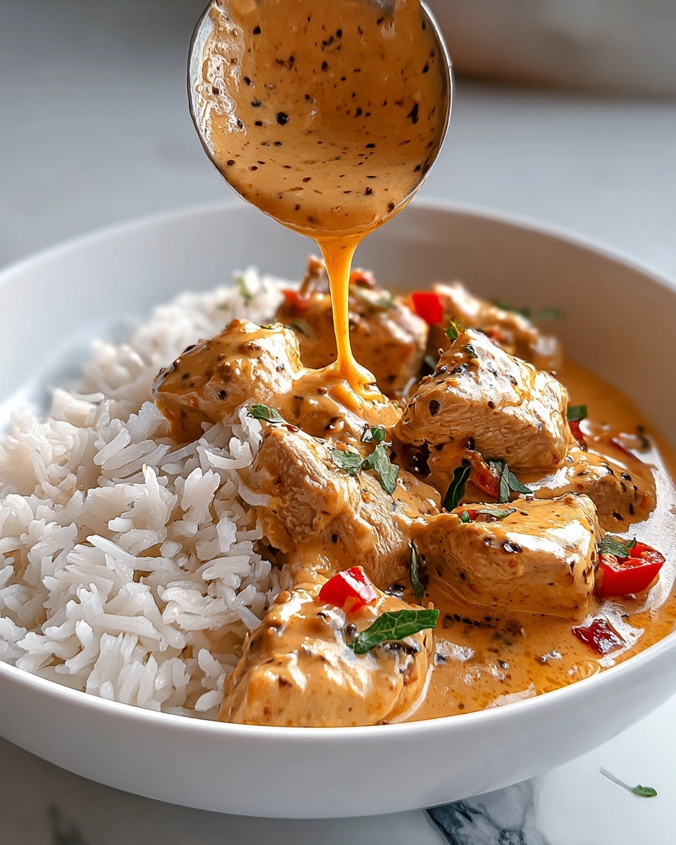 Creamy Paprika Chicken with Tender Rice in a Velvety Sauce Recipe - Recipe Image