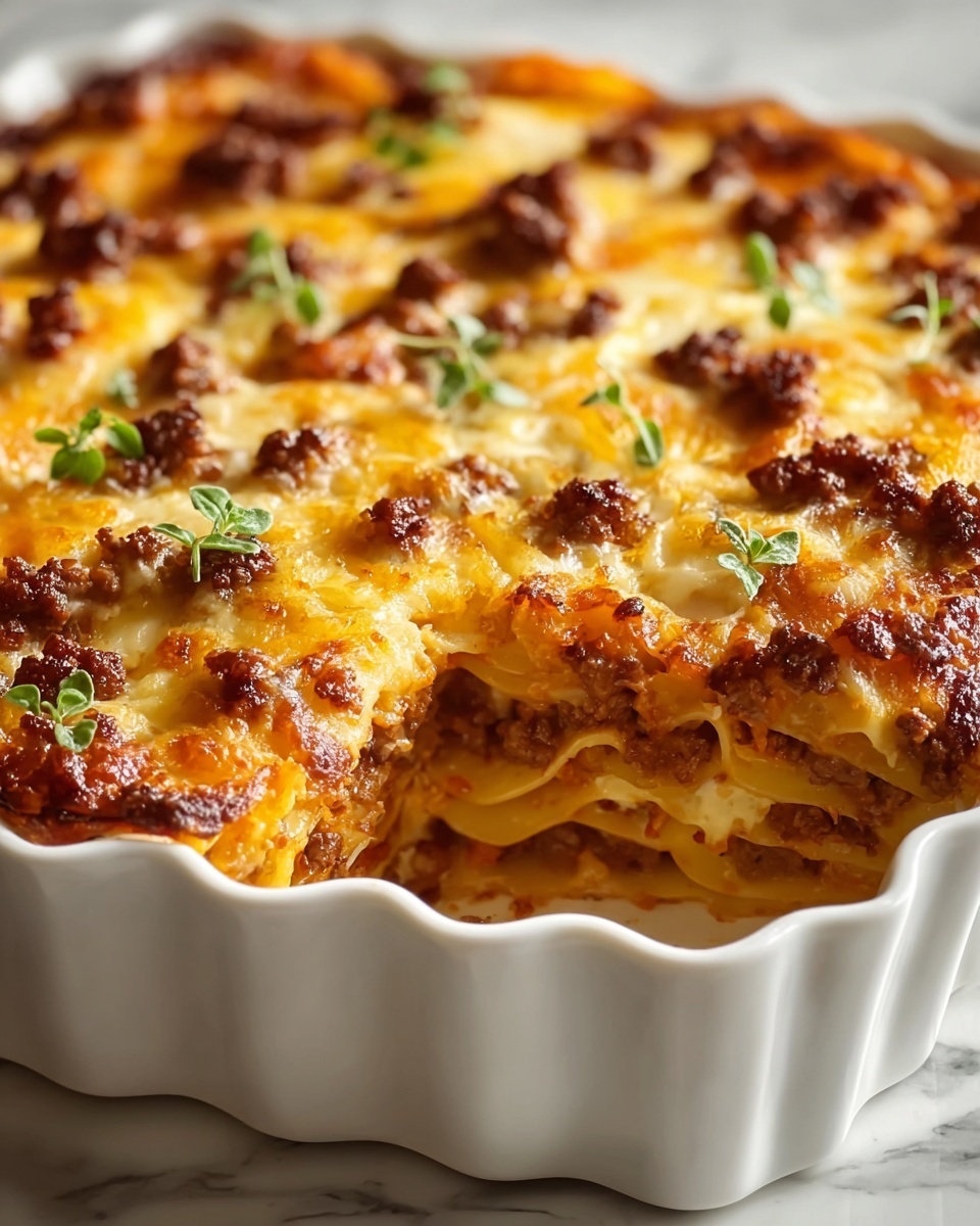 Sausage, Egg, and Cream Cheese Hashbrown Casserole Recipe - Recipe Image