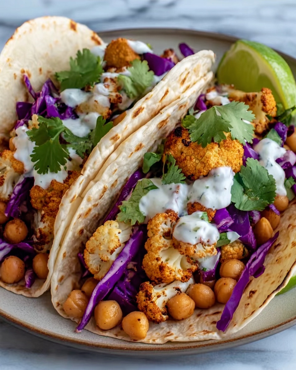 Roasted Cauliflower Chickpea Tacos Recipe - Recipe Image