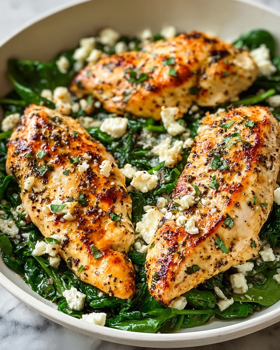 Easy Chicken Breast with Feta and Spinach Recipe - Recipe Image