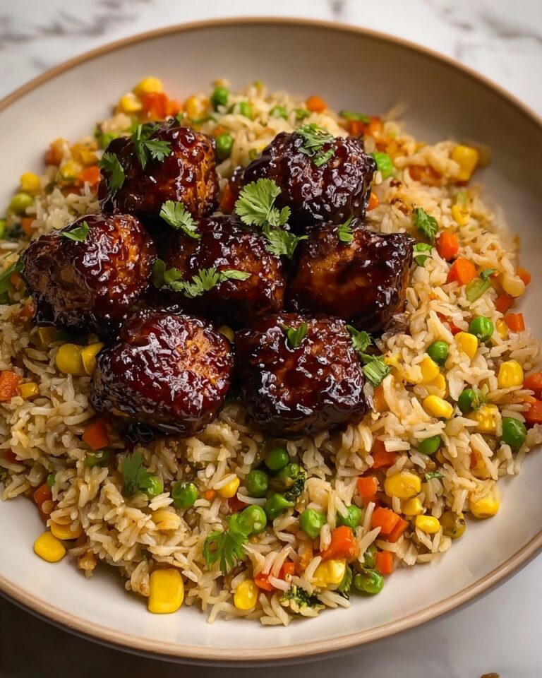 Crispy Saucy Chicken with Vegetable Fried Rice Recipe