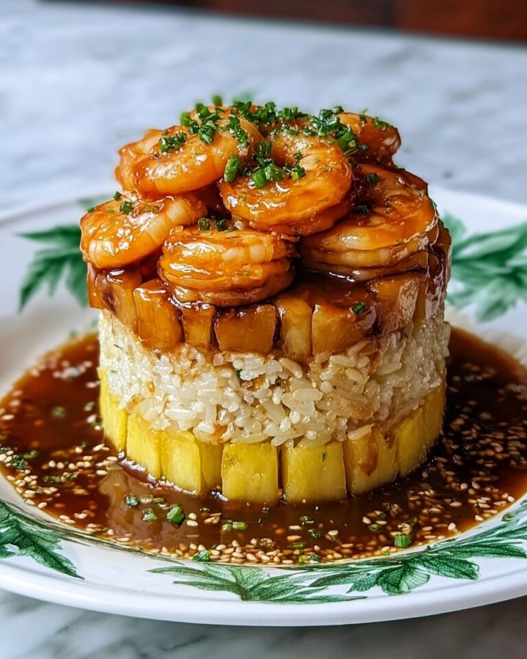 The Best Teriyaki Shrimp Pineapple Rice Stack for Family Meals Recipe