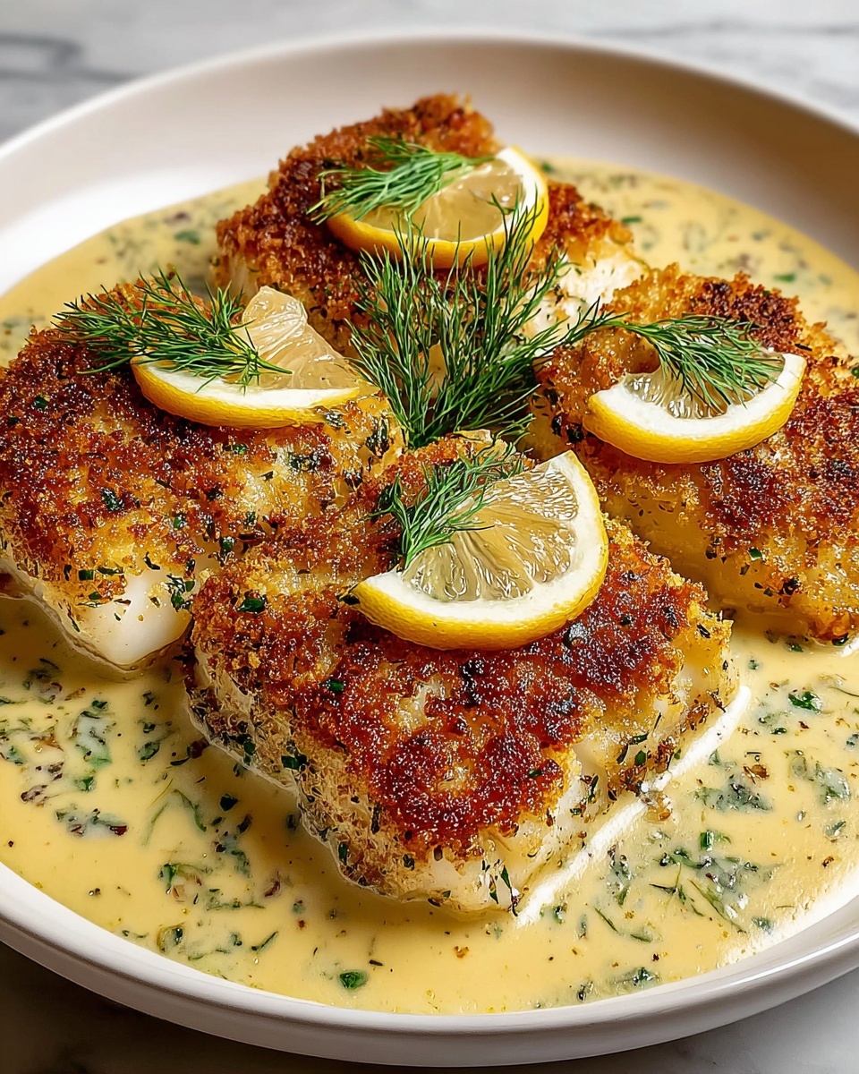 Baked Cod with Lemon-Dill Sauce Recipe - Recipe Image