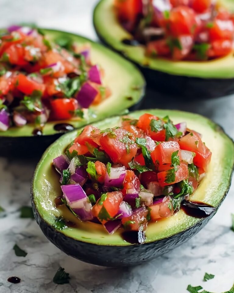 Bruschetta Stuffed Avocados with Balsamic Glaze Recipe