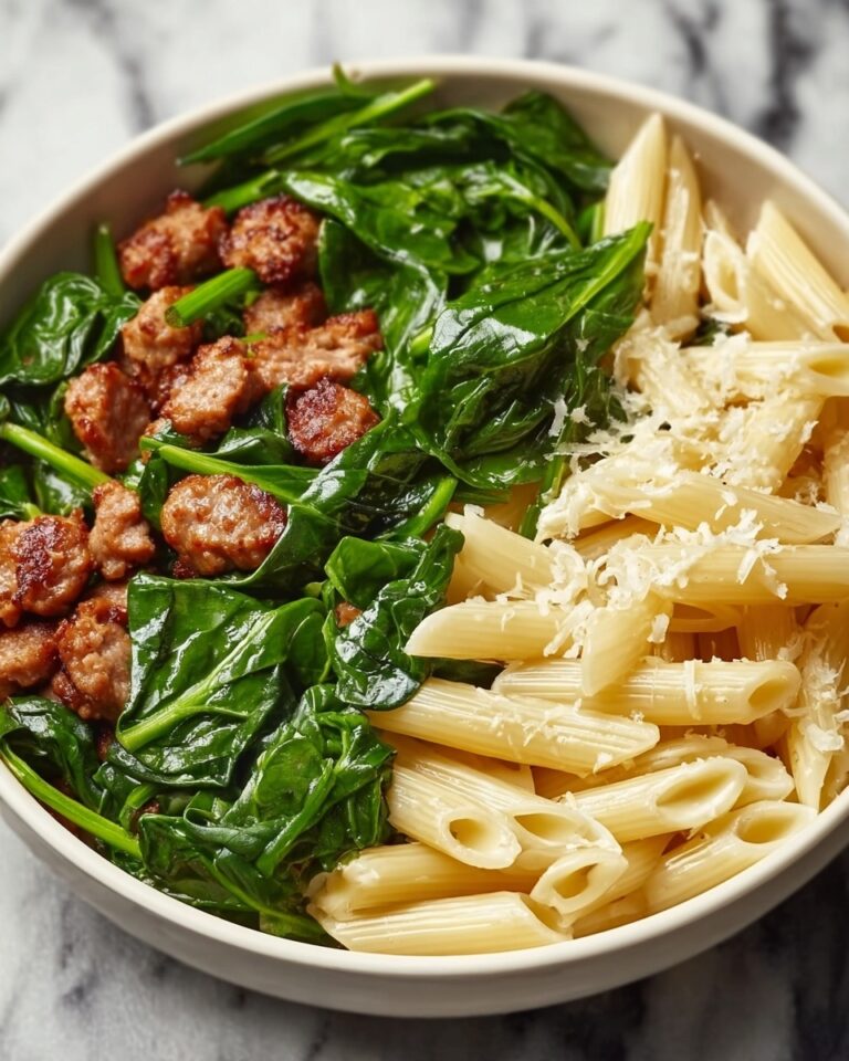 One-Pan Creamy Penne with Spinach and Italian Sausage Recipe