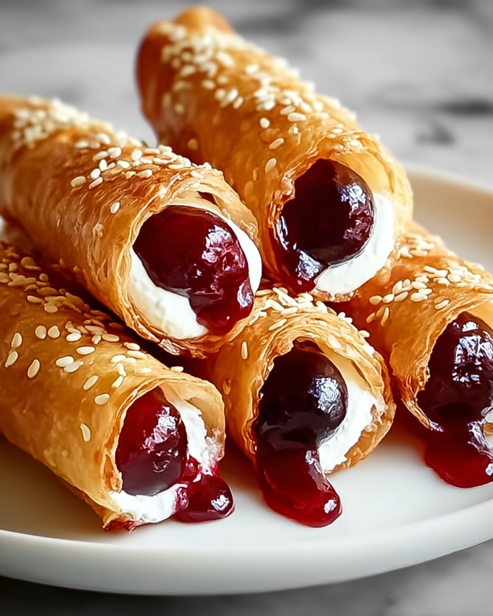 Air Fryer Cherry Cheesecake Egg Rolls Recipe - Recipe Image