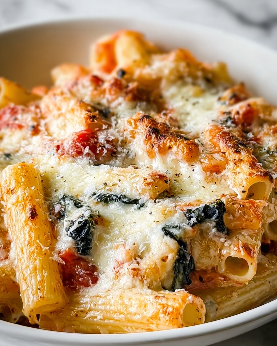 Irresistible Baked Rigatoni with Spinach & Ricotta Recipe - Recipe Image