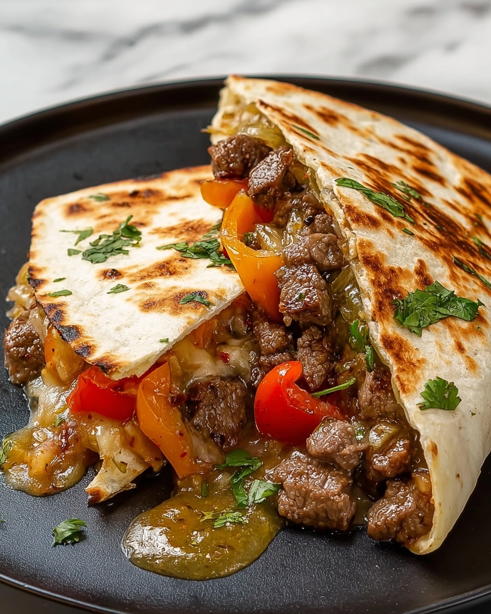 Chili Lime Steak Fajita Quesadillas Recipe - Recipe Image