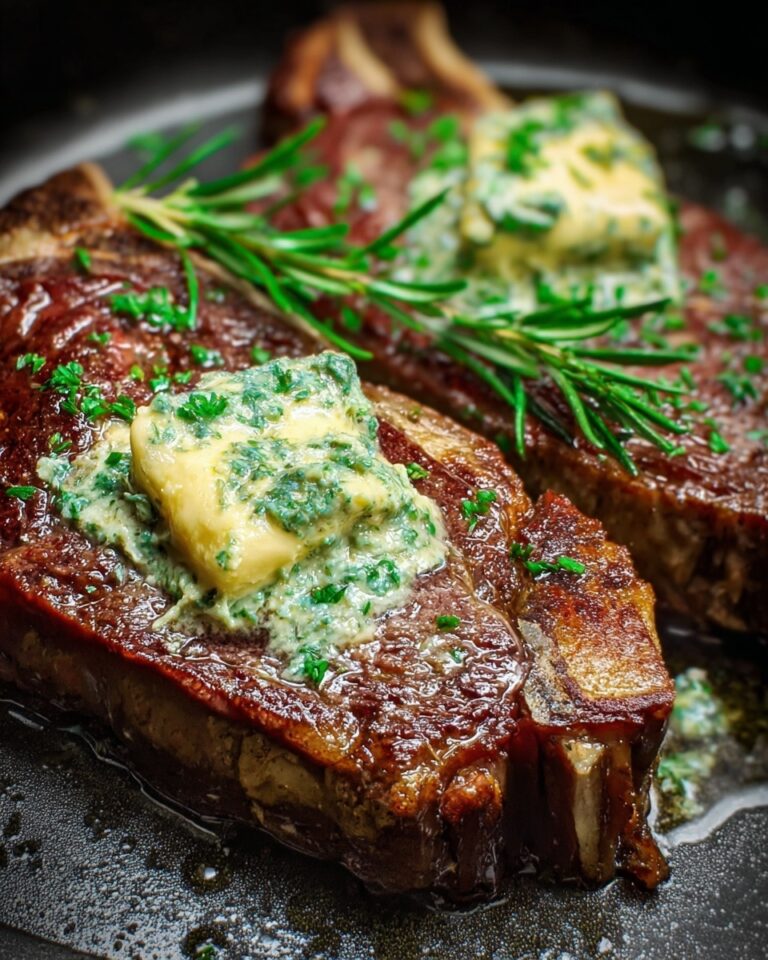 Air Fryer Ribeye Steak with Garlic Butter Recipe