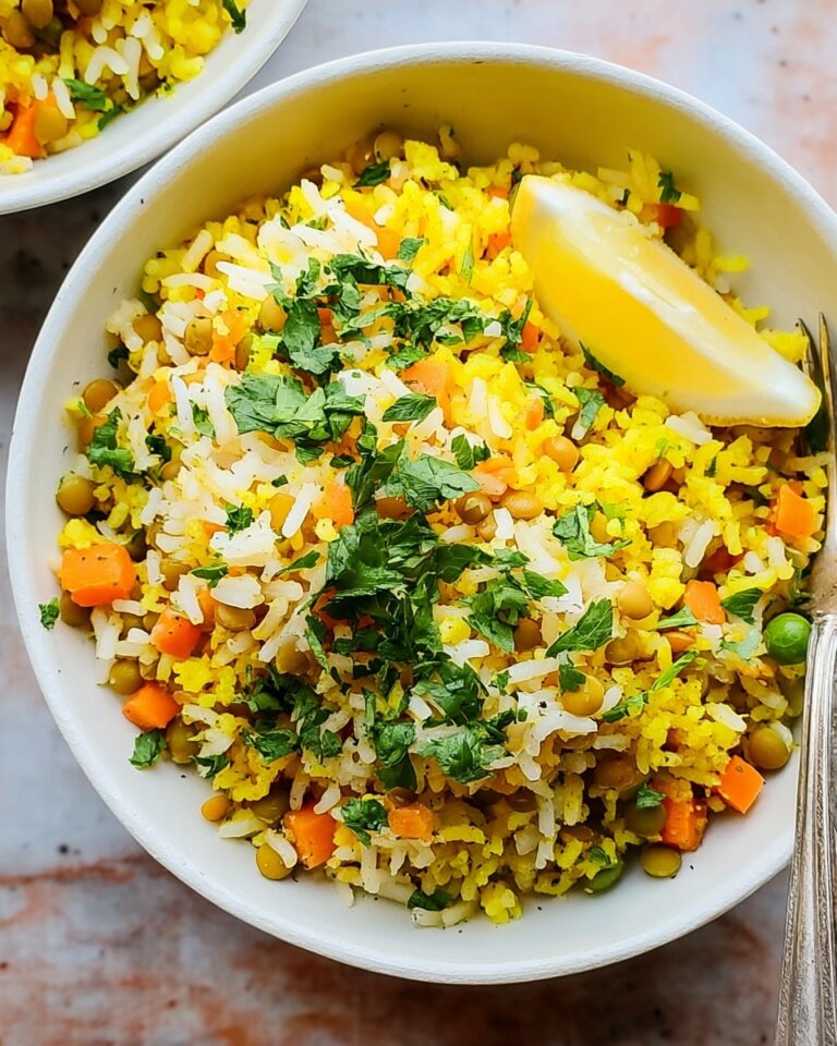 Red Lentil and Basmati Rice Casserole with Coconut Milk and Spiced Vegetables Recipe