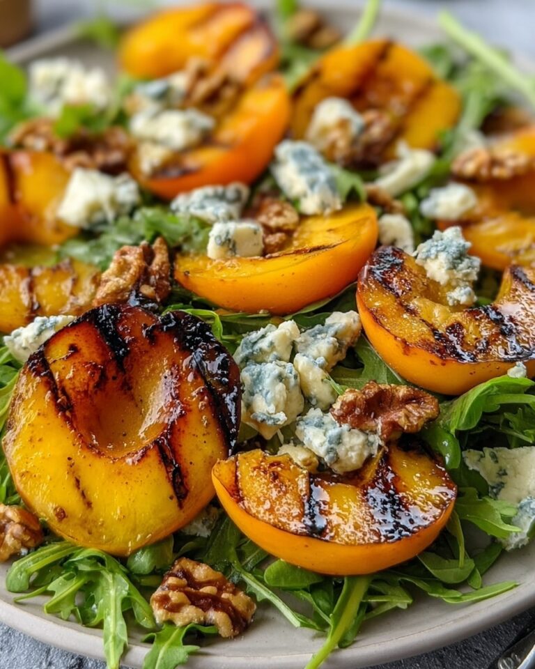 Grilled Peach Salad with Gorgonzola and Walnuts Recipe
