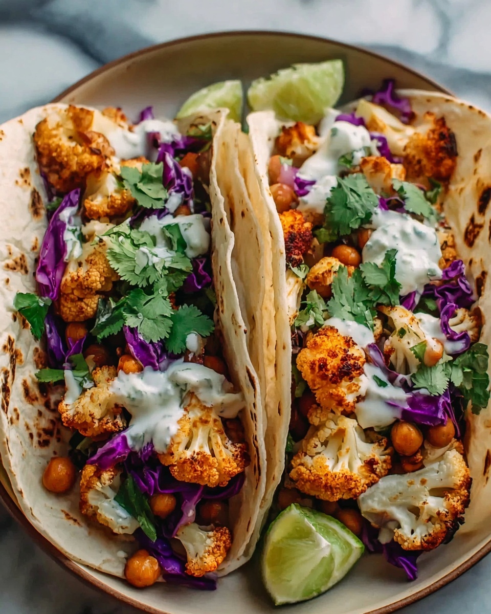 Roasted Cauliflower Chickpea Tacos Recipe - Recipe Image