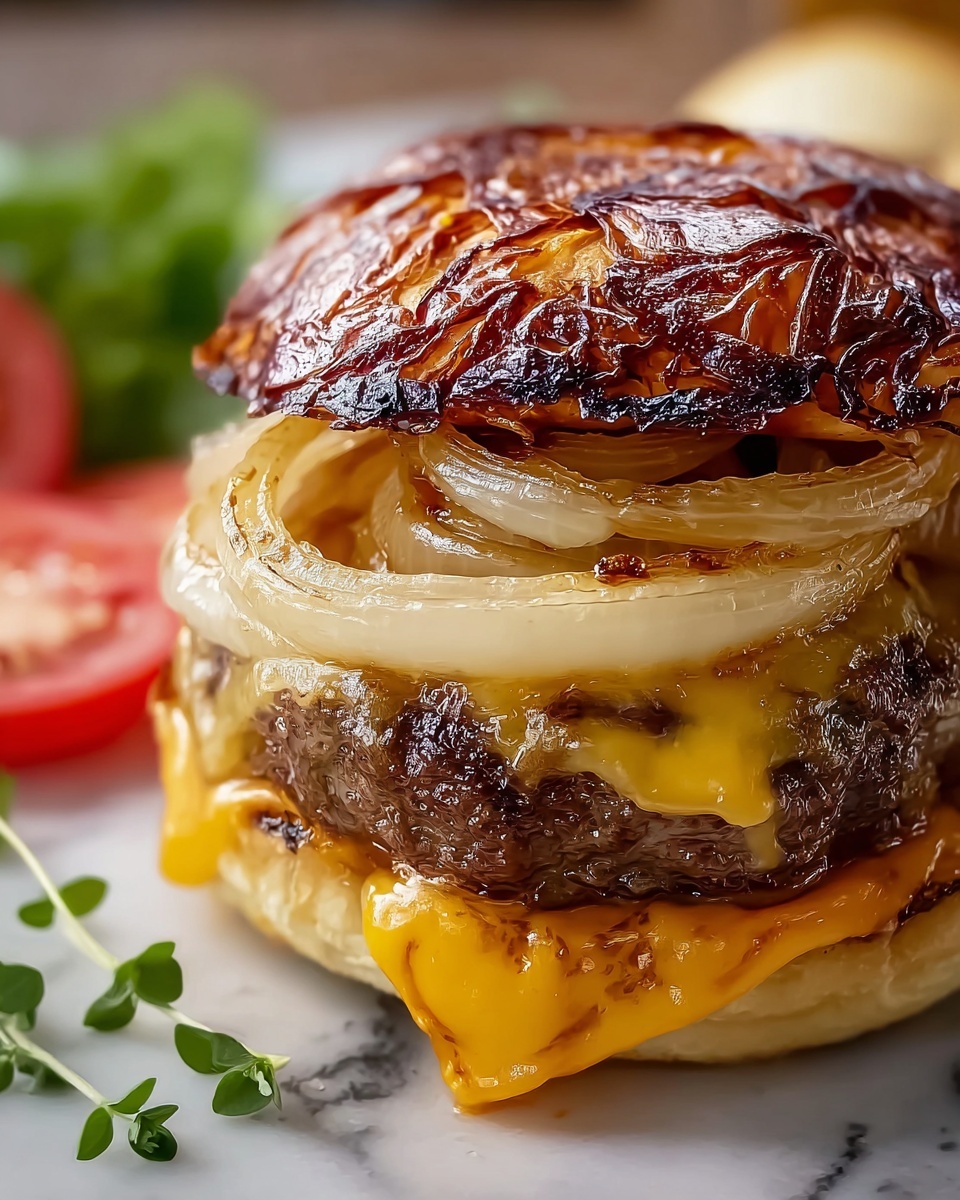 Onion Wrapped Flying Dutchman Burger Recipe - Recipe Image