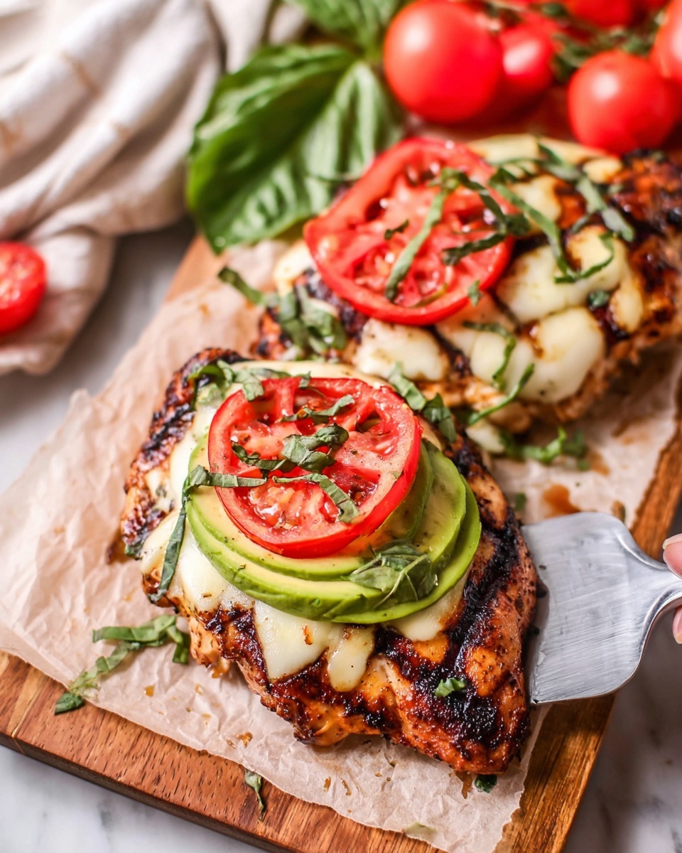 California Chicken with Mozzarella, Avocado, and Balsamic Glaze Recipe - Recipe Image