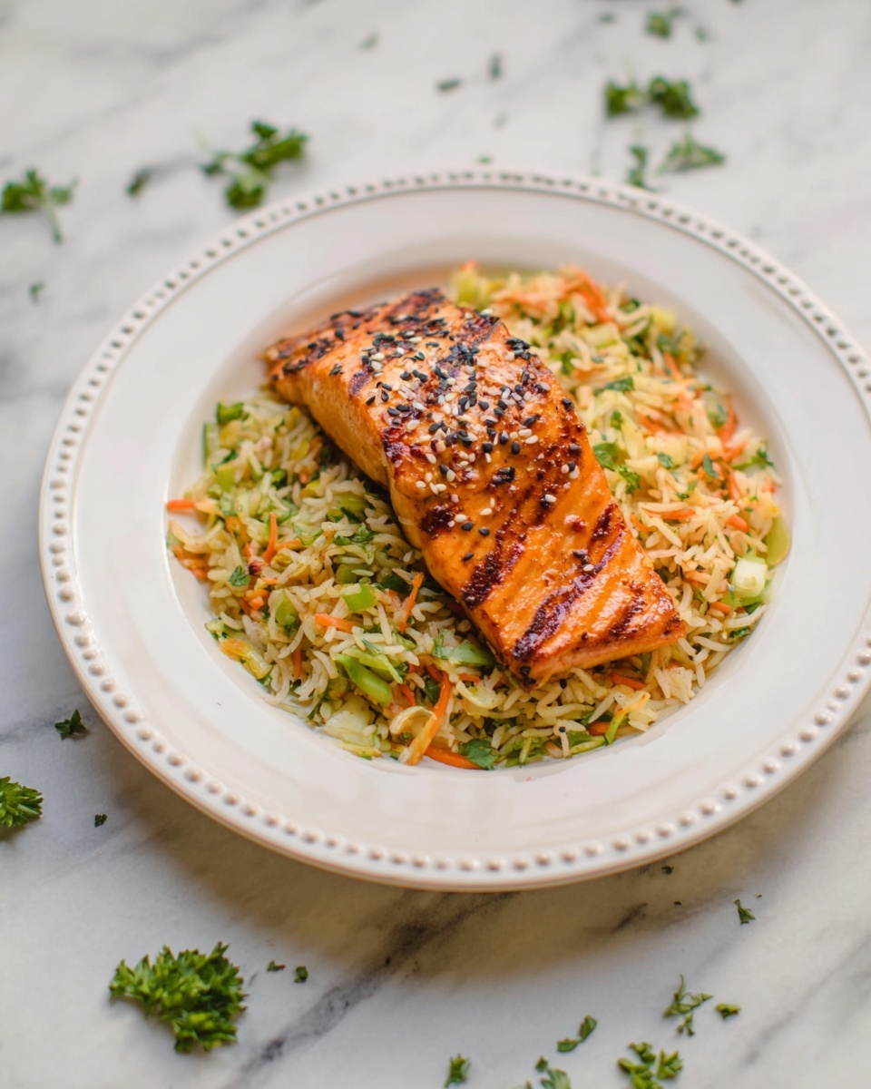 Sesame Sriracha Grilled Salmon Nourish Bowl Recipe - Recipe Image