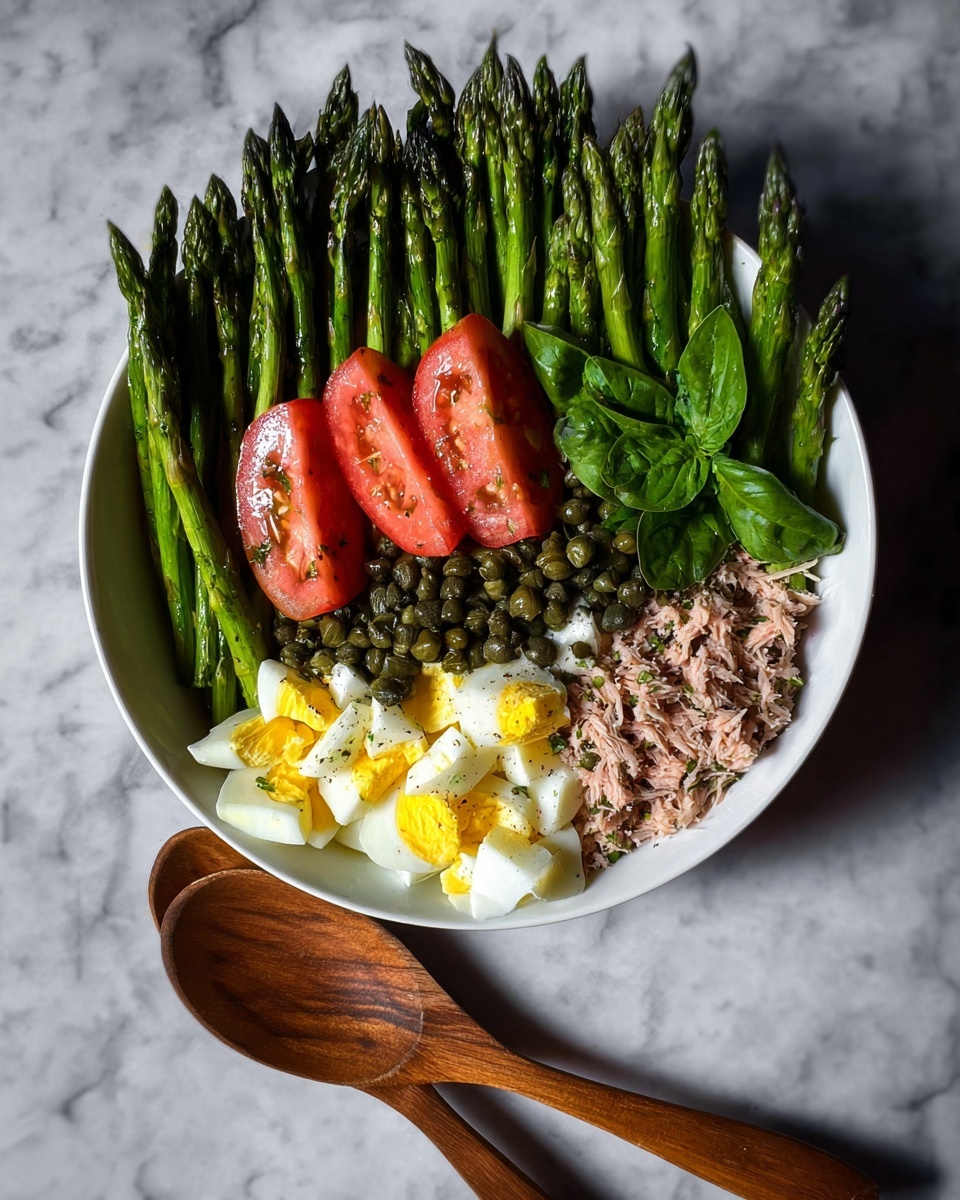 Spring Asparagus and Green Bean Salad with Tuna and Herb Dressing Recipe - Recipe Image