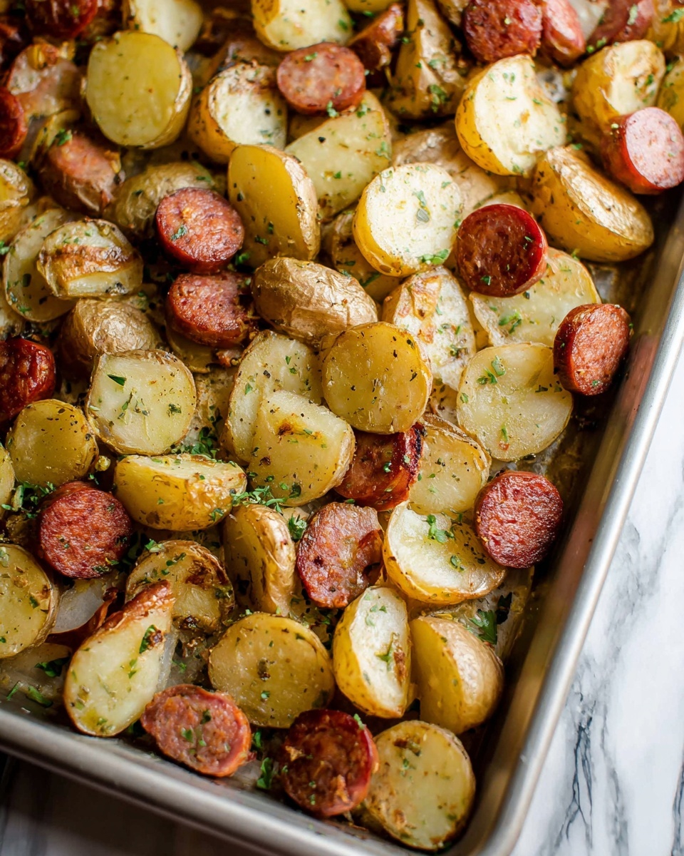 Roasted Potatoes and Kielbasa (One-Pan Recipe) Recipe - Recipe Image