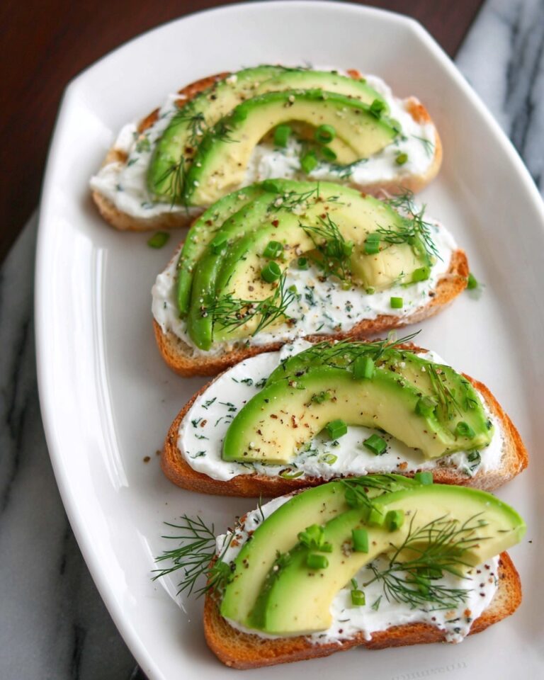 Garlic Herb Cream Cheese and Avocado Canapés Recipe
