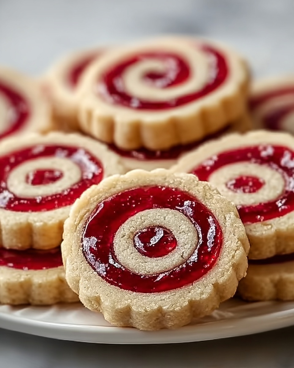 Buttery Raspberry Swirl Shortbread Cookies Recipe - Recipe Image