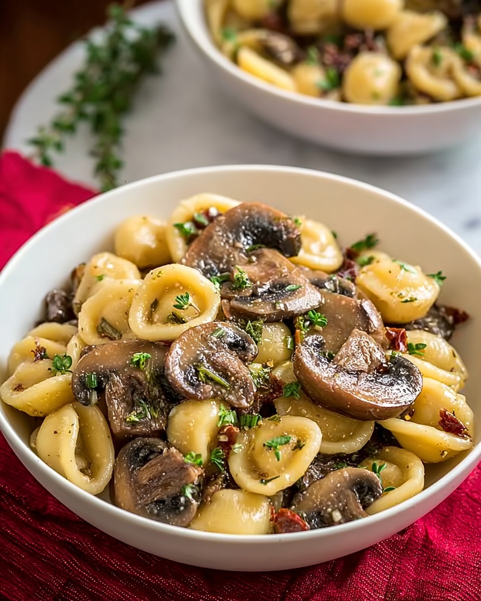 Orecchiette with Mushroom Thyme Sauce Recipe - Recipe Image
