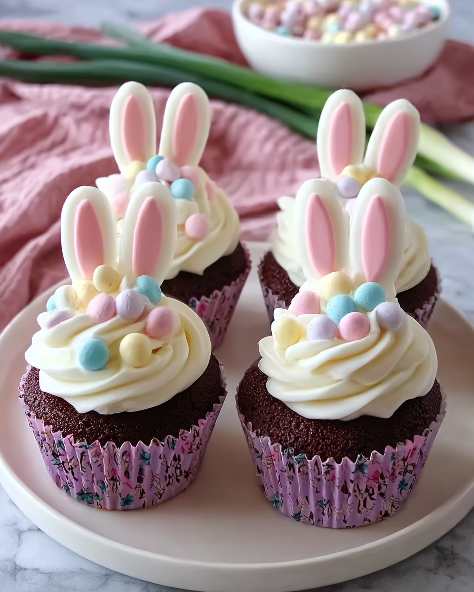Bunny Ears Easter Cupcakes Recipe - Recipe Image