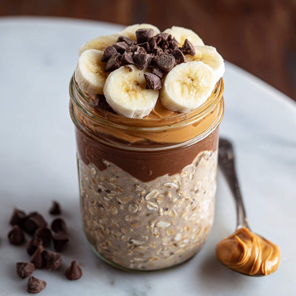 Chocolate Peanut Butter Overnight Oats Recipe - Recipe Image