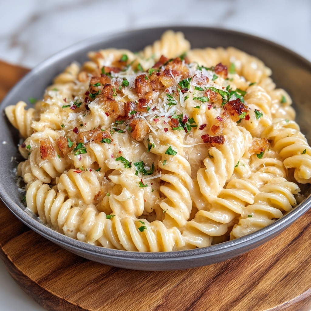 Roasted Garlic Asiago Busiate Recipe - Recipe Image