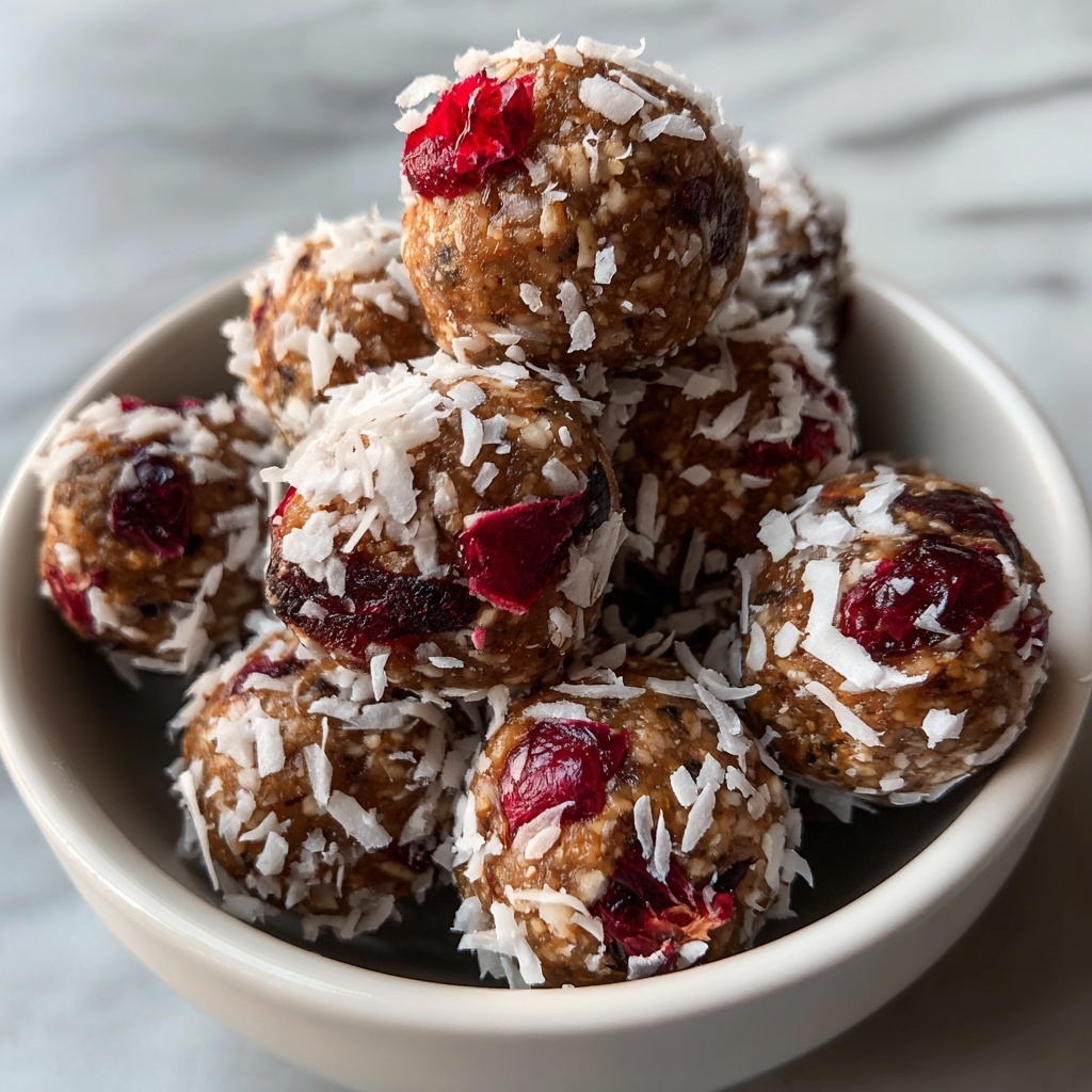 Cranberry Coconut Energy Balls Recipe - Recipe Image