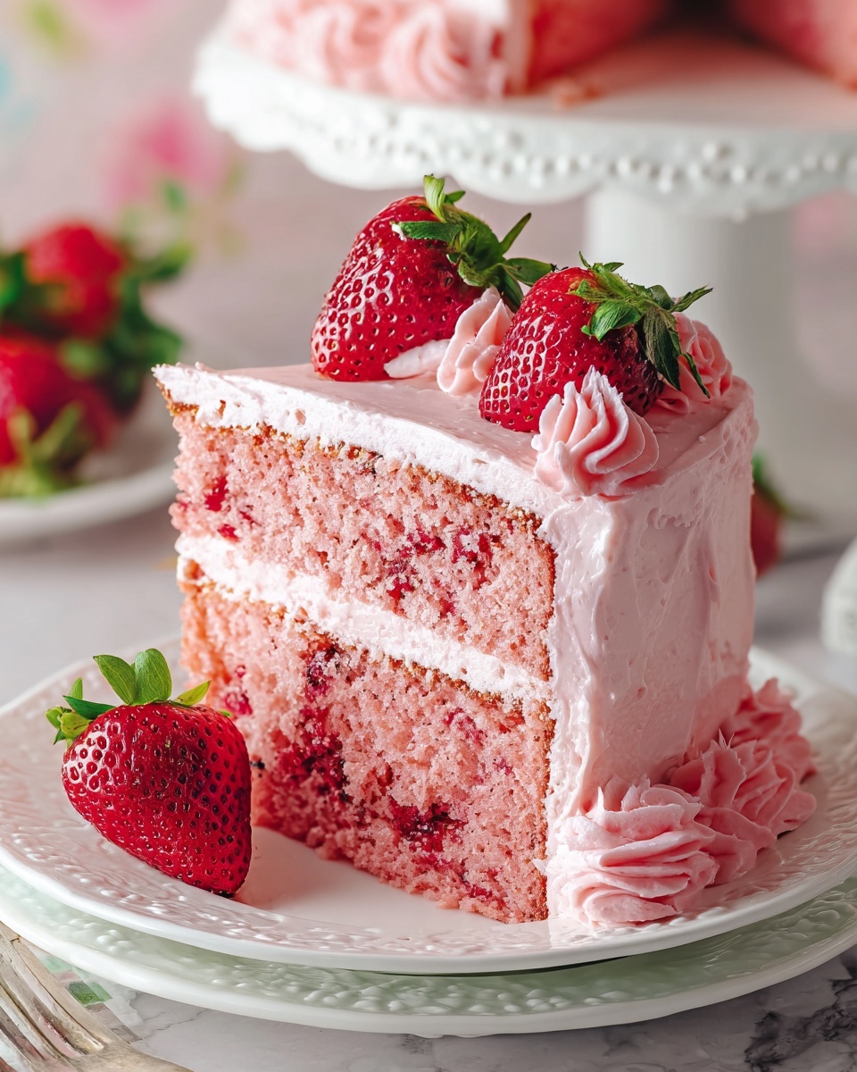 Strawberry Layer Cake with Strawberry Buttercream Recipe - Recipe Image