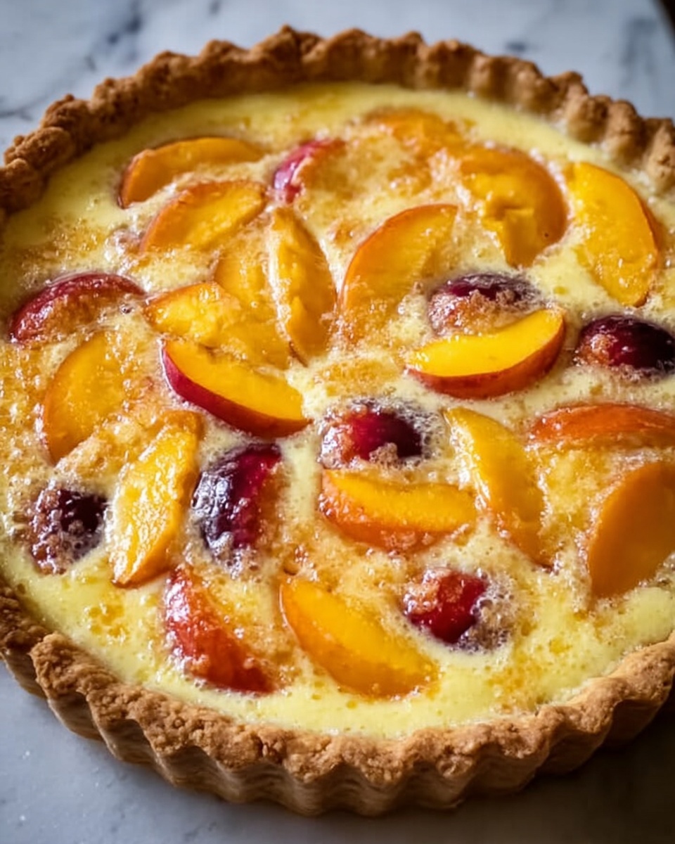 Peach Custard Pie Recipe - Recipe Image