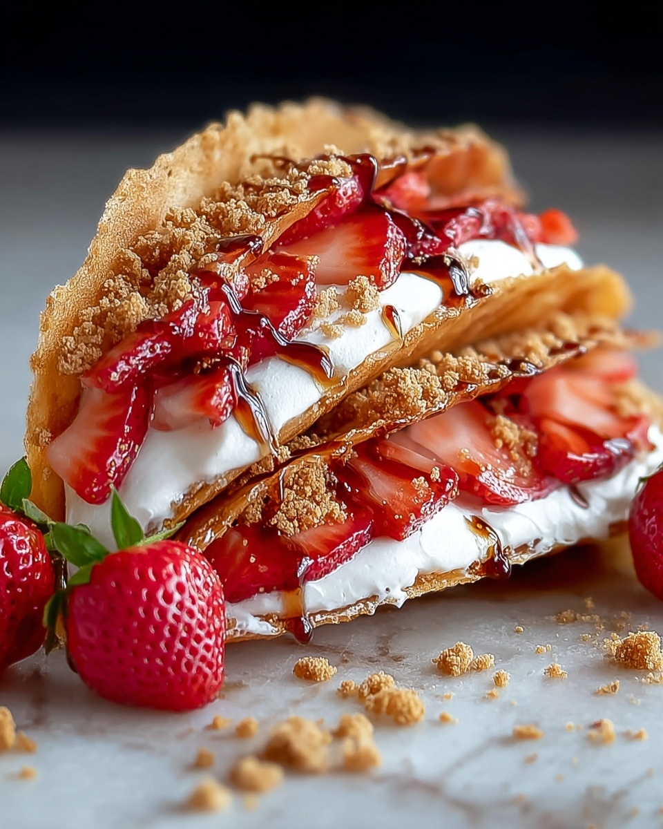 Irresistible Strawberry Crunch Cheesecake Tacos Delight Recipe - Recipe Image