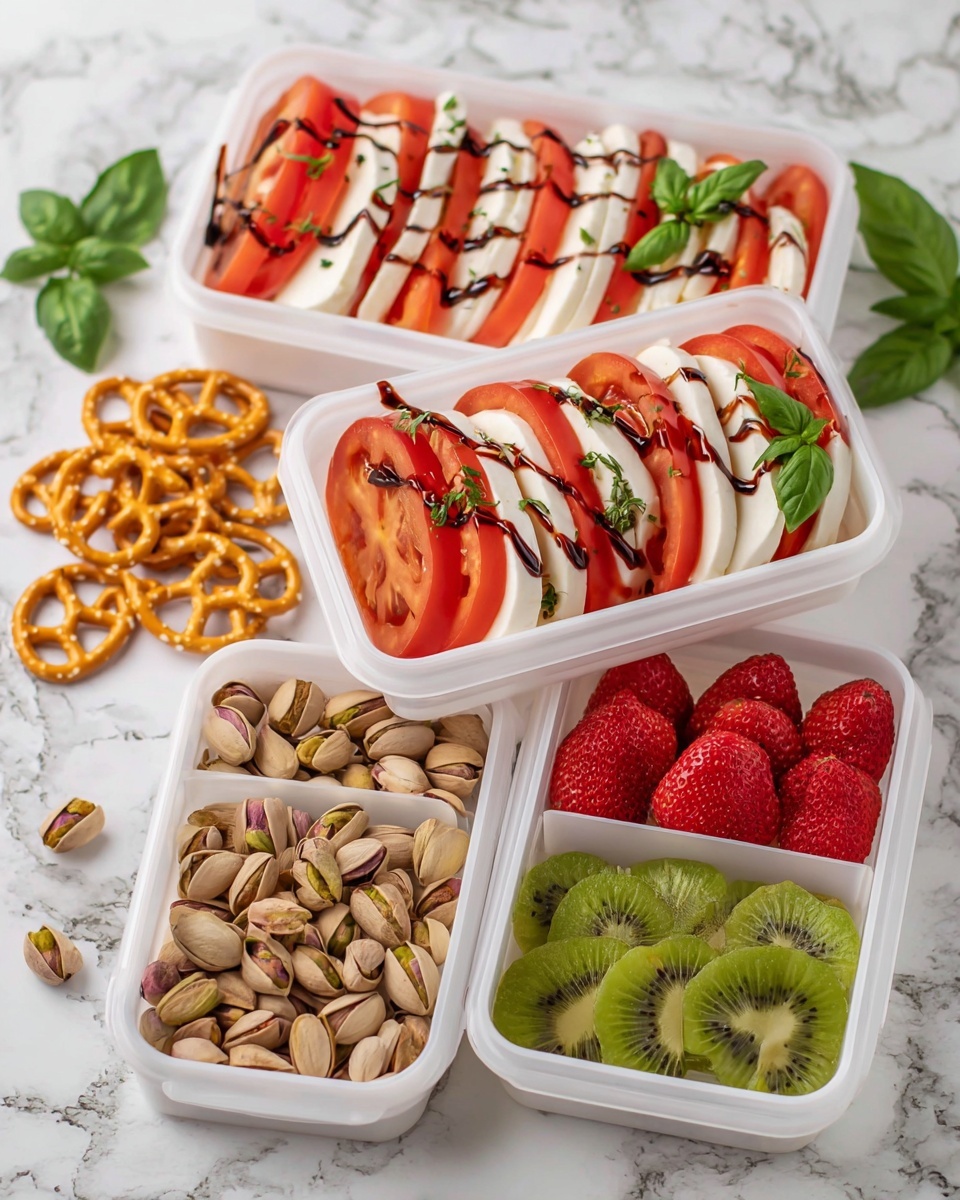 Caprese Lunchbox Idea with Fresh Fruits and Nuts Recipe - Recipe Image