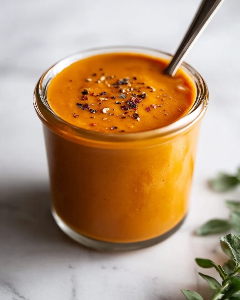 Easy Homemade Roasted Red Pepper Tahini Sauce in a Jar Recipe