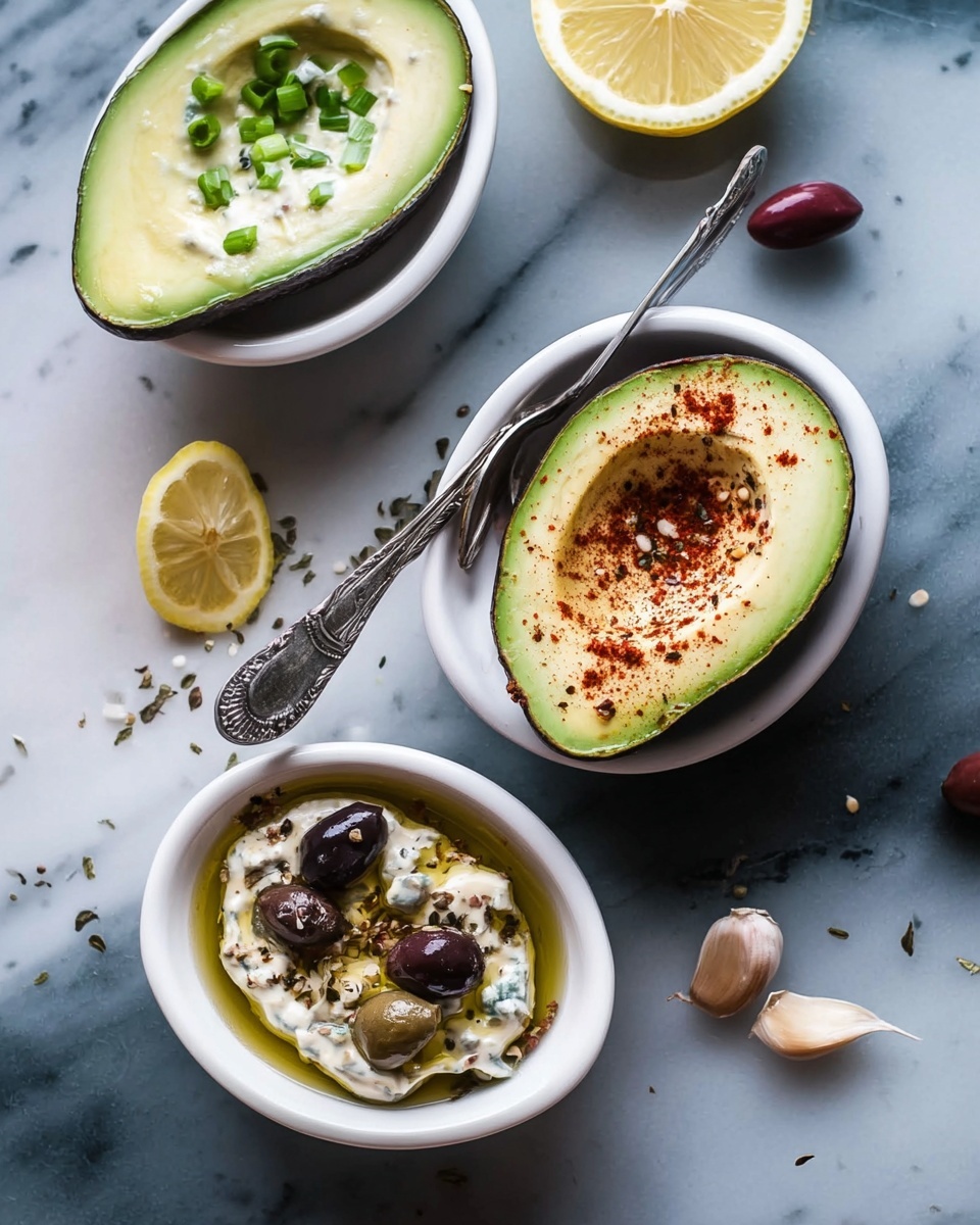 Avocado Halves Four Ways Recipe - Recipe Image