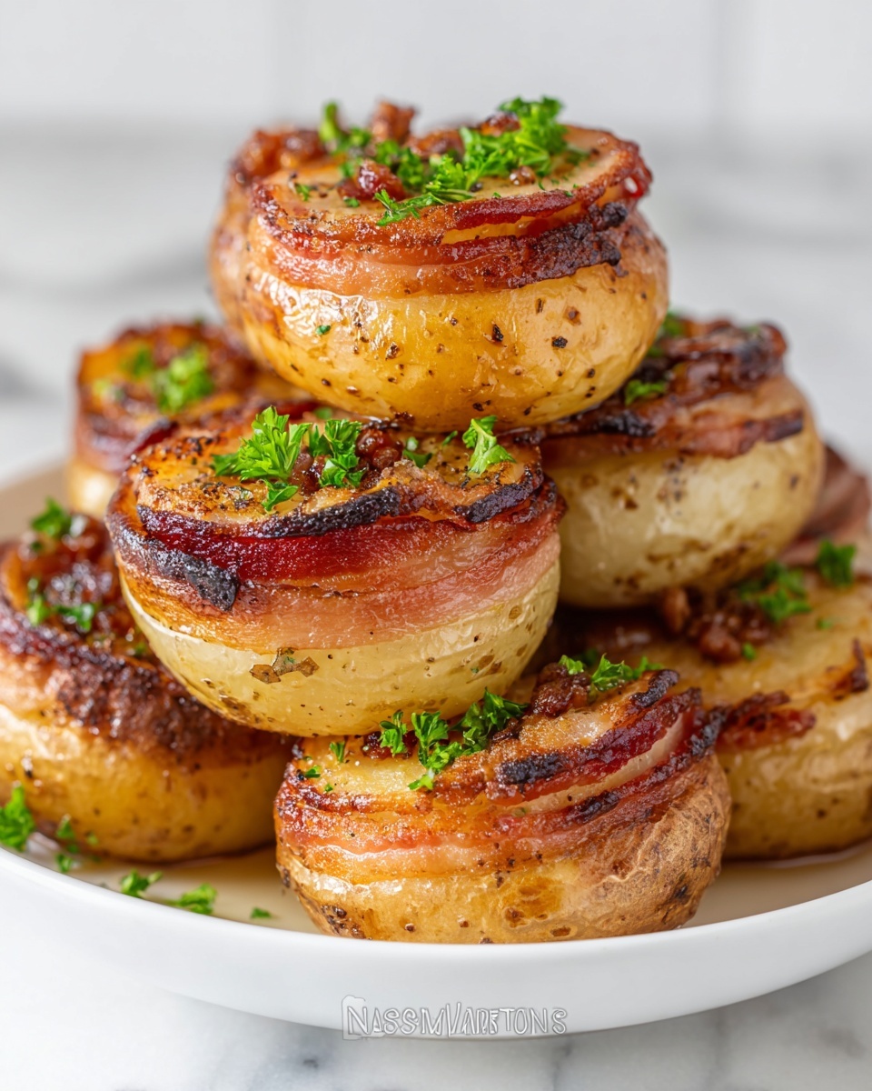 Roasted Potatoes Stuffed with Bacon and Butter Recipe - Recipe Image