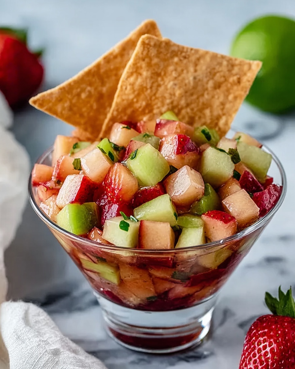 Fresh Fruit Salsa with Cinnamon Sugar Tortilla Chips Recipe - Recipe Image