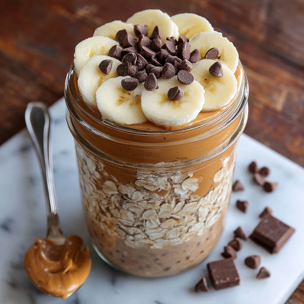 Chocolate Peanut Butter Overnight Oats Recipe - Recipe Image