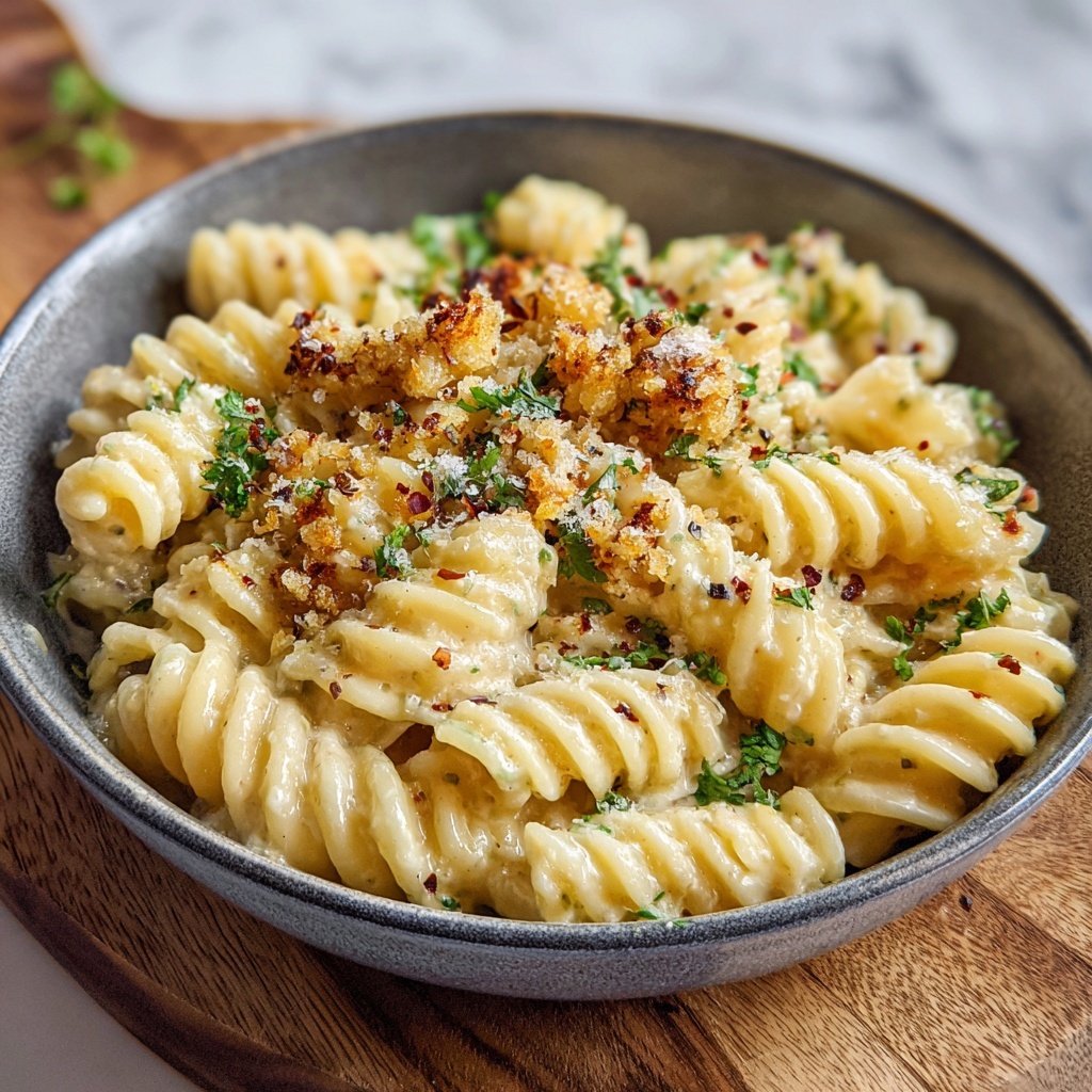 Roasted Garlic Asiago Busiate Recipe - Recipe Image