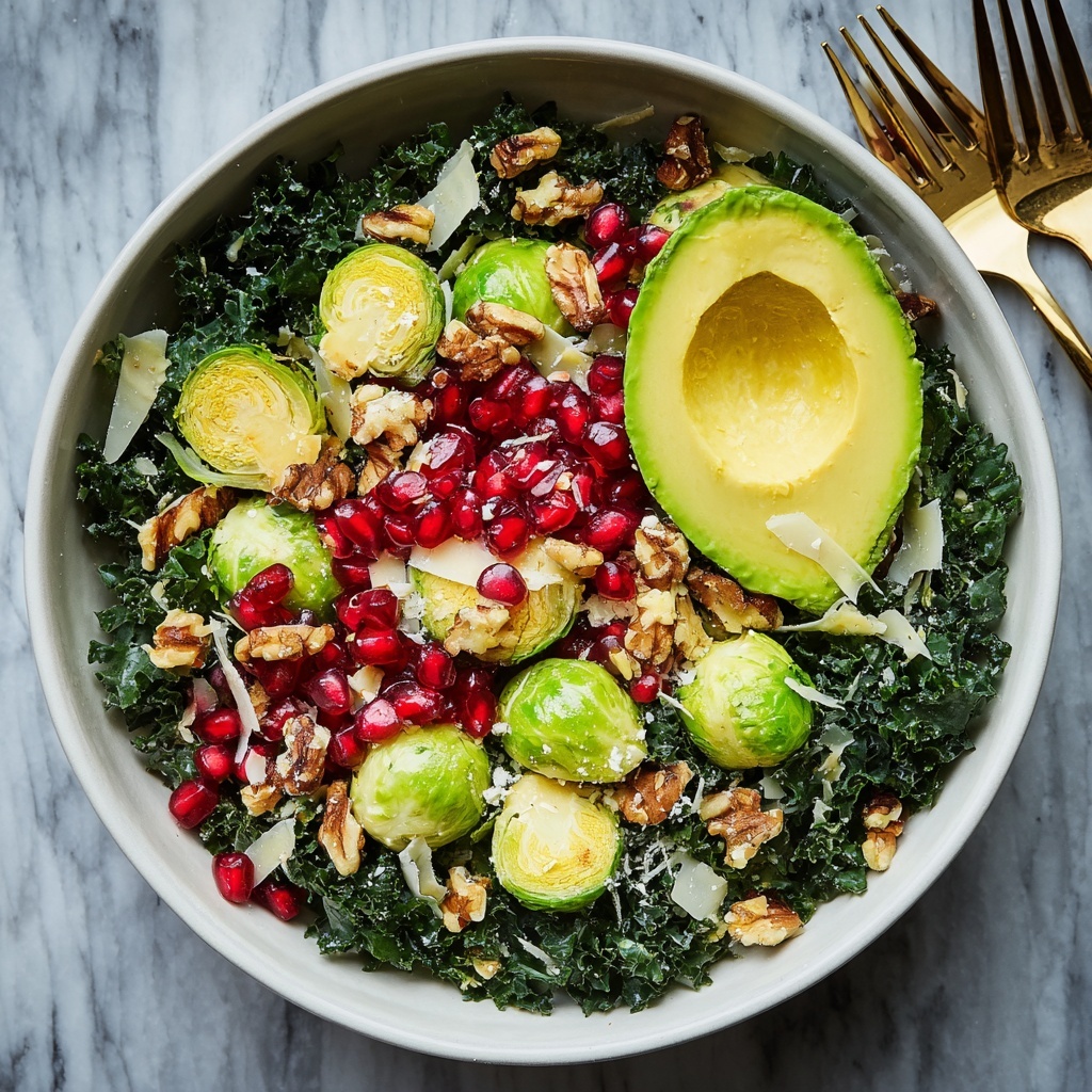 Shaved Brussels Sprouts Salad with Apple Cranberries and Parmesan Recipe - Recipe Image