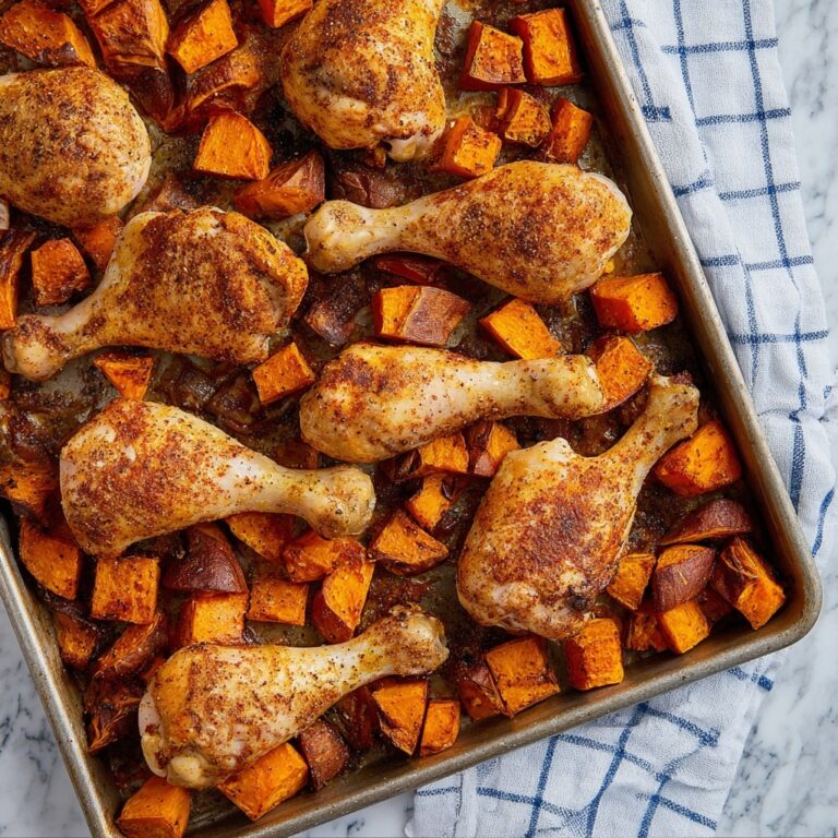 Sheet Pan Chicken Legs and Sweet Potatoes Recipe