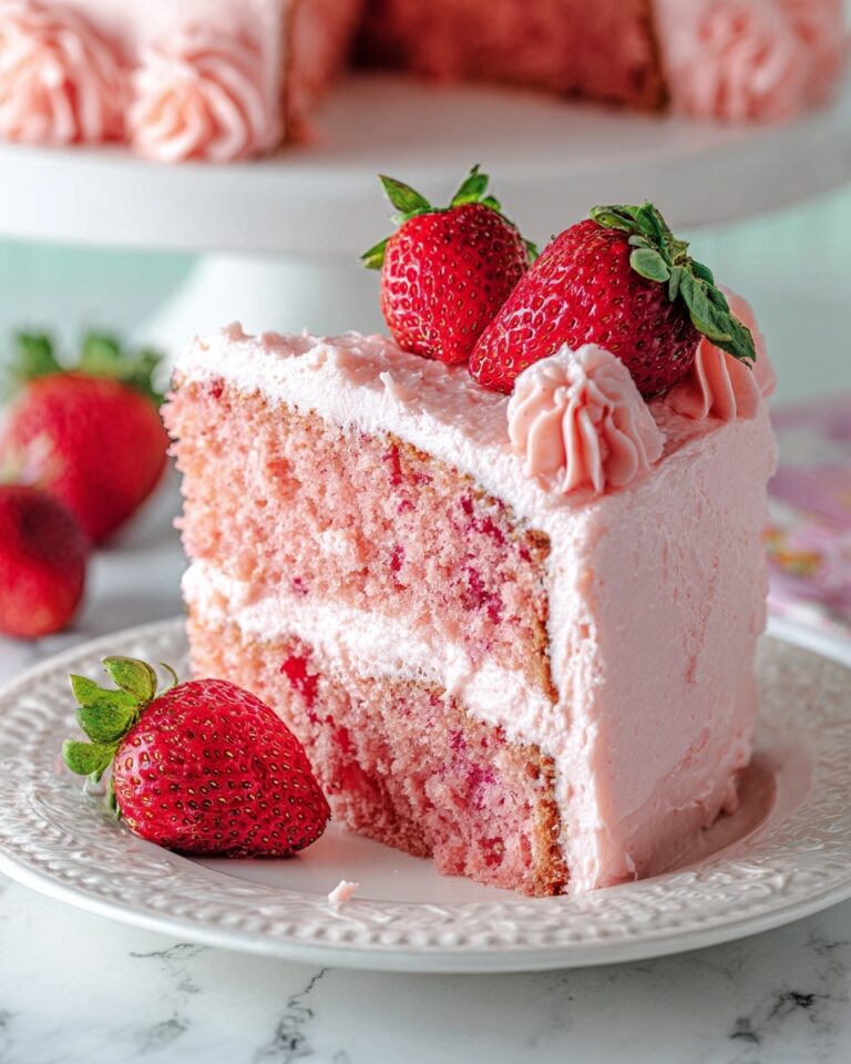 Strawberry Layer Cake with Strawberry Buttercream Recipe