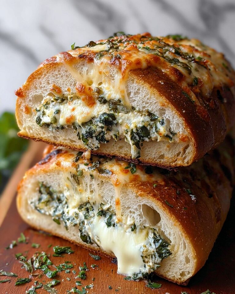 Cheesy Spinach Stuffed Bread Recipe